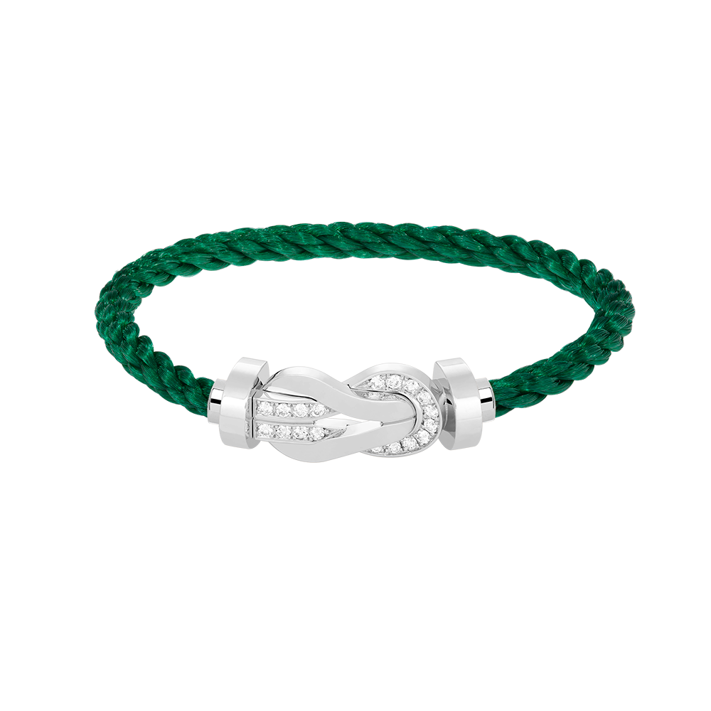 [Shinejoy]CHANCE LARGE 8 FIGURE BUCKLE HALF DIAMOND BRACELET SILVER