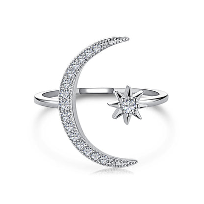 [Shinejoy Jewelry]Eternity Moon & Star Ring