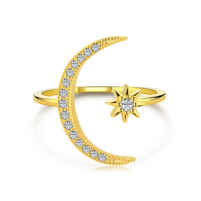 [Shinejoy Jewelry]Eternity Moon & Star Ring