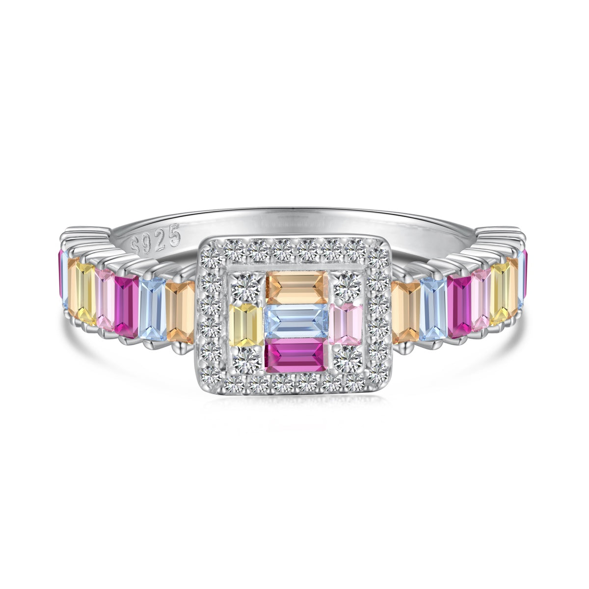 [Shinejoy Jewelry]Exquisite Colorful Radiant Cut Party Ring