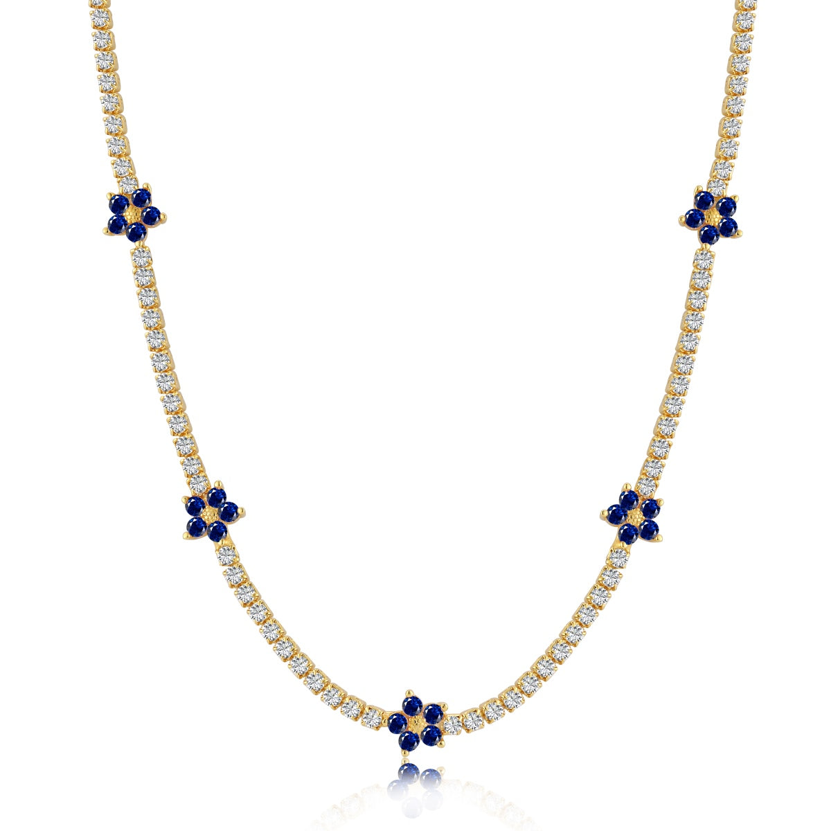 [Shinejoy Jewelry]Luxurious Colorful Flower Tennis Necklace