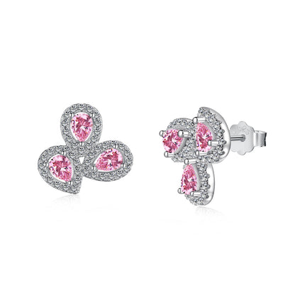 [Shinejoy Jewelry]Ornate Flower Shape Pear Cut Lover Earrings