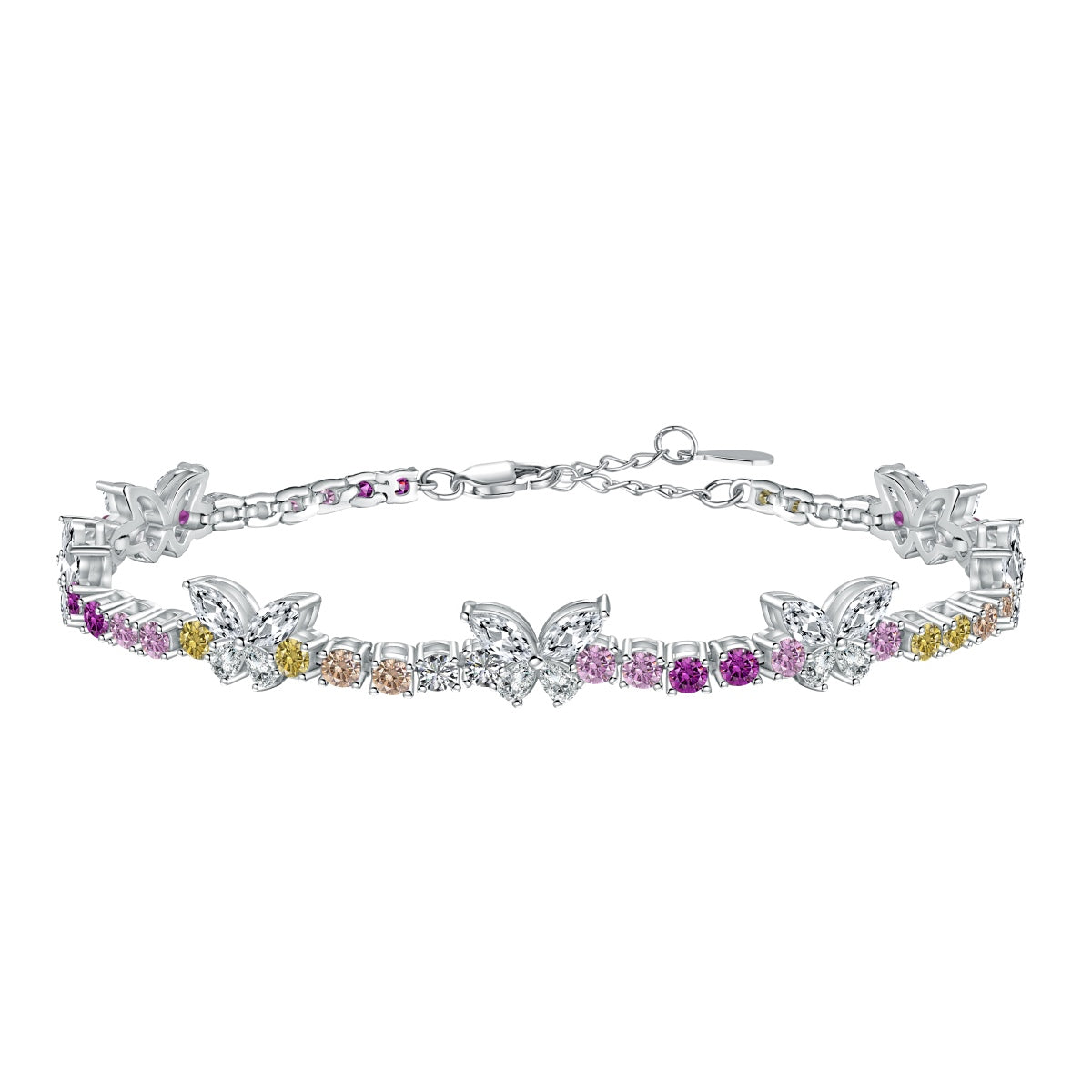 [Shinejoy Jewelry]Ornate Colorful Butterfly Shape Round Cut Daily Bracelet