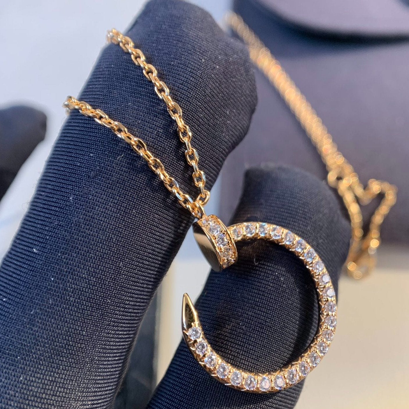 [Shinejoy]JUSTE NECKLACE PINK GOLD DIAMONDS