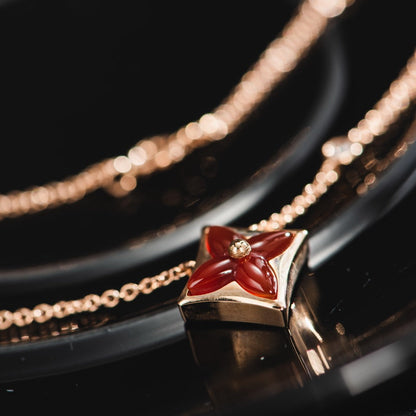 [Shinejoy]STAR NECKLACE PINK GOLD 1 DIAMOND