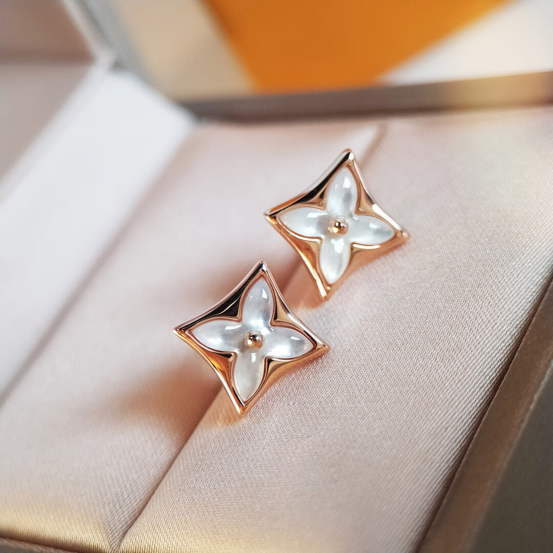 [Shinejoy]STAR MOP PINK GOLD EARRINGS