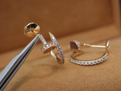 [Shinejoy]JUSTE EARRINGS 12.75MM PINK GOLD DIAMOND