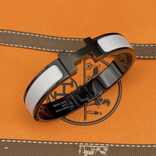 [Shinejoy]H BRACELET 12MM BLACK WHITE CERAMIC