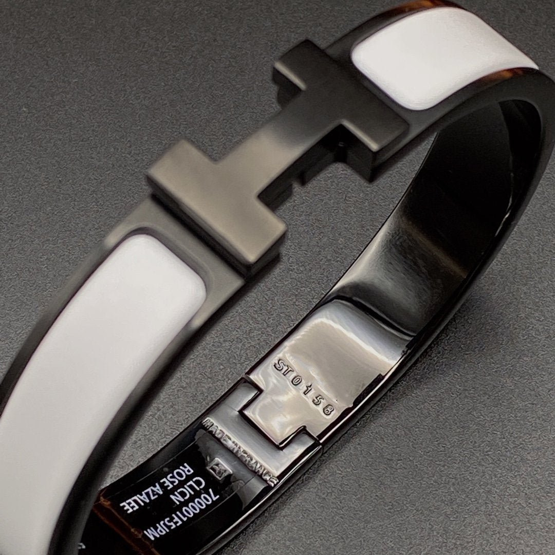 [Shinejoy]H BRACELET 12MM BLACK WHITE CERAMIC