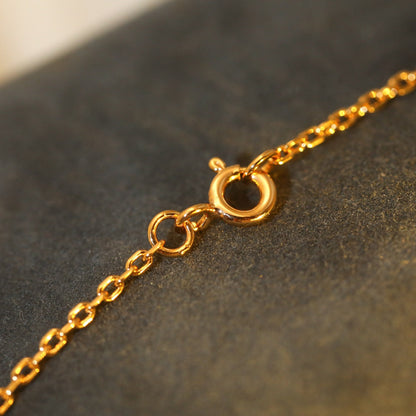 [Shinejoy]SUN PEDANT PINK GOLD 1 DIAMOND NECKLACE
