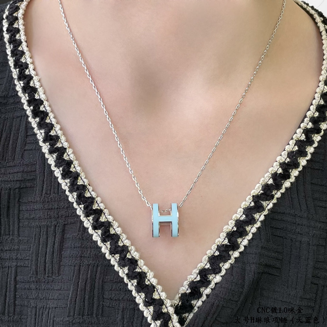 [Shinejoy]POP H SKY BLUE NECKLACE