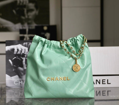 CC 22 ANTIBA HOBO BAG LIGHT GREEN 39CM