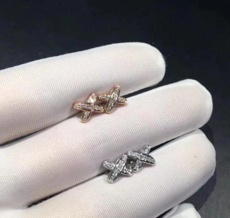 [Shinejoy]JEUX DE PINK GOLD DIAMOND EARRINGS