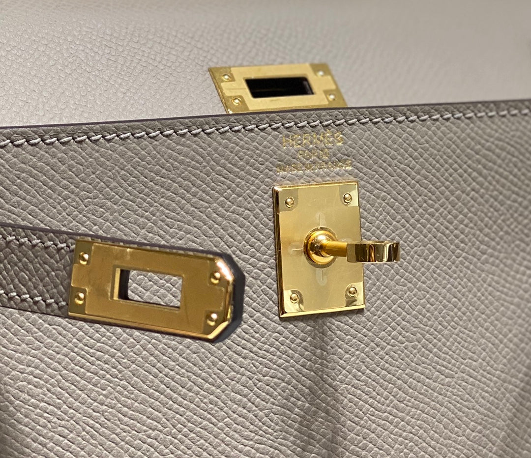 KELLY MINI 20 BAG IN LIGHT BROWN CALFSKIN WITH GOLD HARDWARE (MADE-TO-ODER)