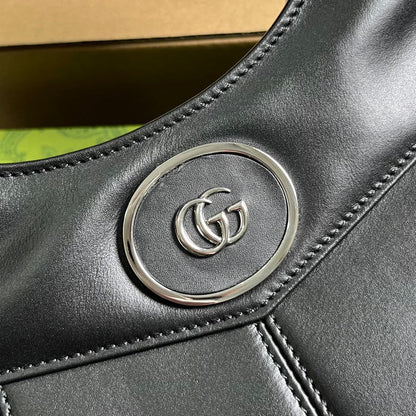 GG SMALL 28 TOTE BAG IN BLACK CALFSKIN