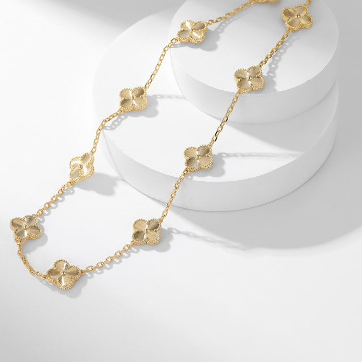 [Shinejoy]CLOVER 10 MOTIFS LASER NECKLACE