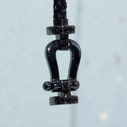 [Shinejoy]FORCE LARGE SERIES HORSESHOE BLACK SAMURAI BRACELET