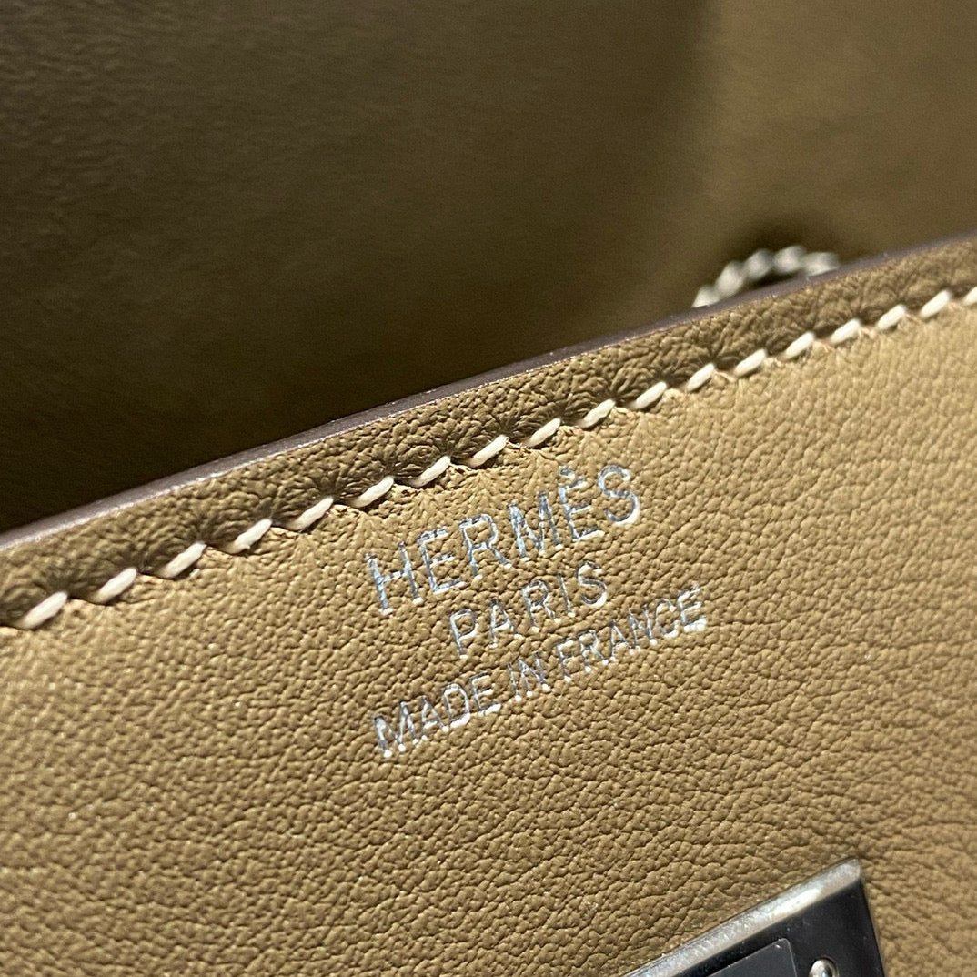 HM SHOULDER BIRKIN 29CM GRAY CALFSKIN SILVER HARDWARE