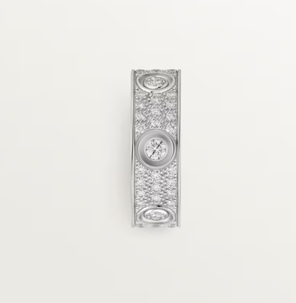 [Shinejoy]LOVE RING 6.5MM Full Diamond, 6 Major Diamonds Silver