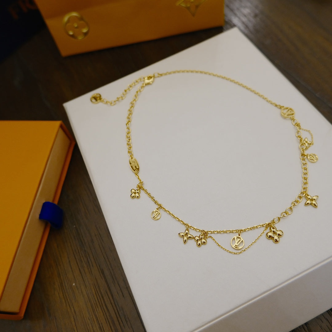 [Shinejoy]BLOOMING SUPPLE NECKLACE BRASS