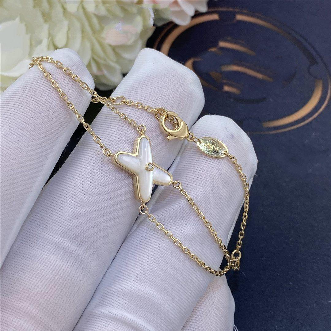 [Shinejoy]JEUX BRACELET WHITE MOP GOLD 1 DIAMOND