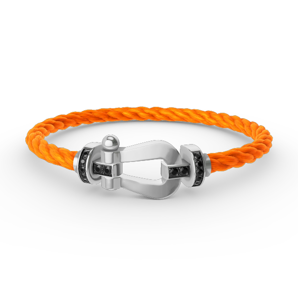 [Shinejoy]FORCE LARGE HORSESHOE BLACK DIAMOND BRACELET SILVER