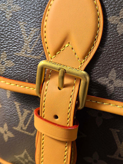 LV 25S SATCHEL BAG 35 IN BROWN CANVAS MONOGRAM GOLD HARDWARE