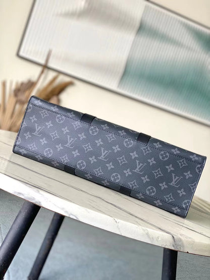 SAC PLAT 24H 41 IN DARK GRAY MONOGRAM ECLIPSE CANVAS